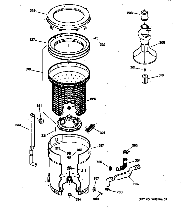 Tub, basket & agitator