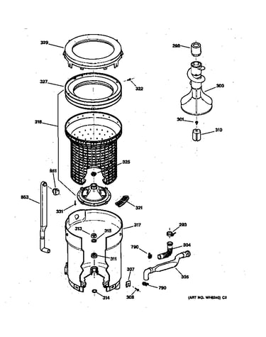 Tub, basket & agitator