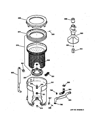 Tub, basket & agitator