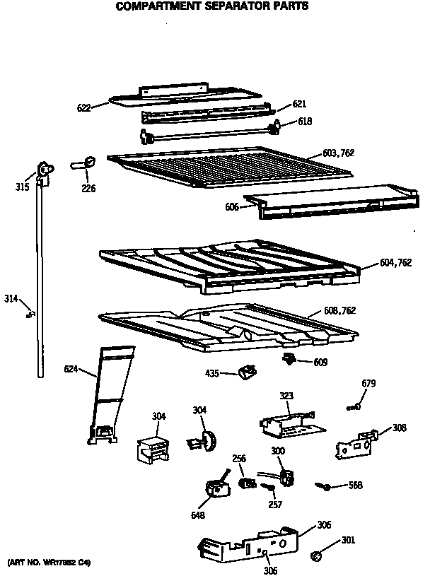 Compartment separator parts