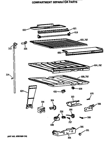 Compartment separator parts