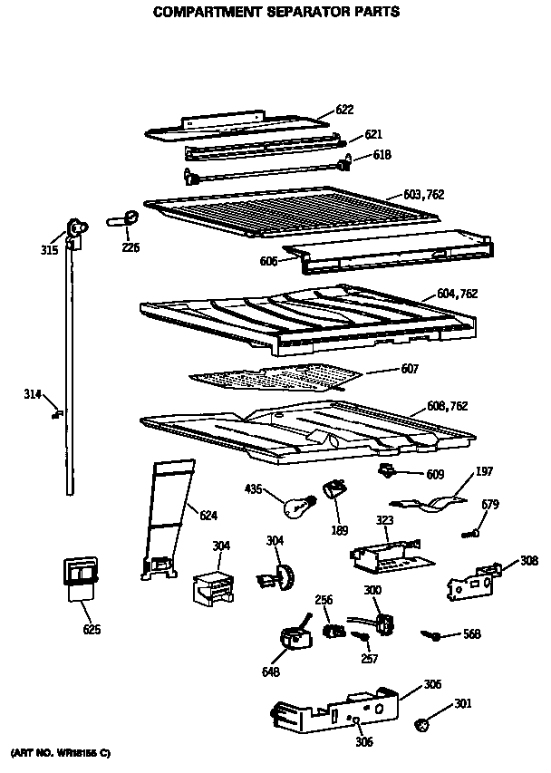 Compartment separator parts