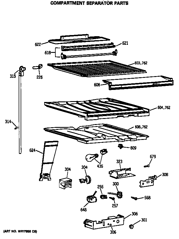 Compartment separator parts