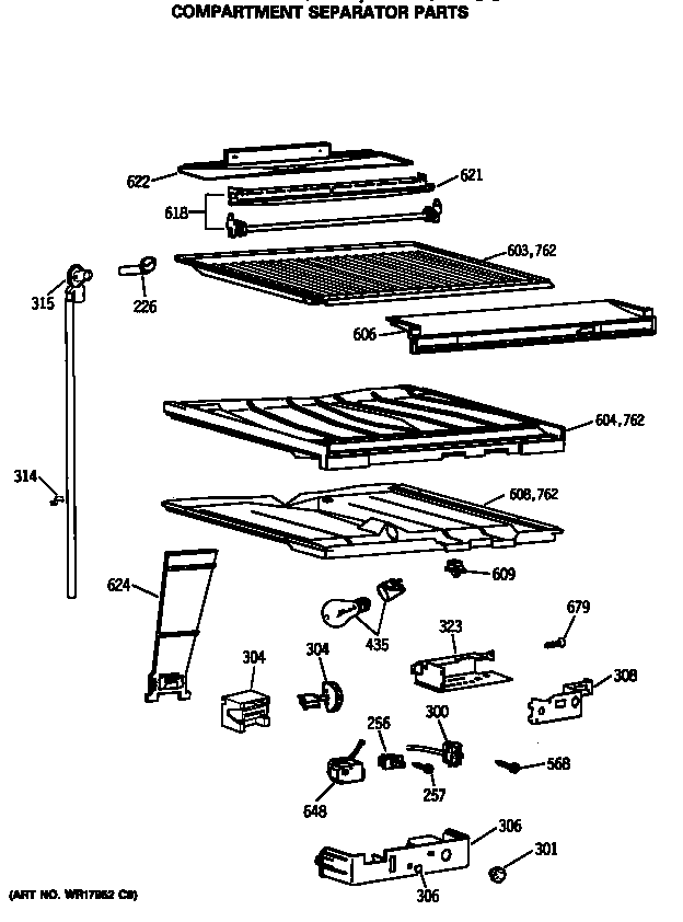 Compartment separator parts