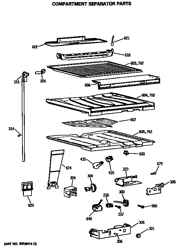 Compartment separator parts