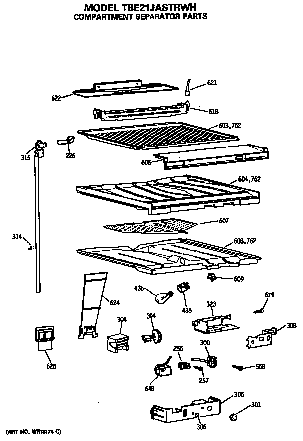 Compartment separator parts