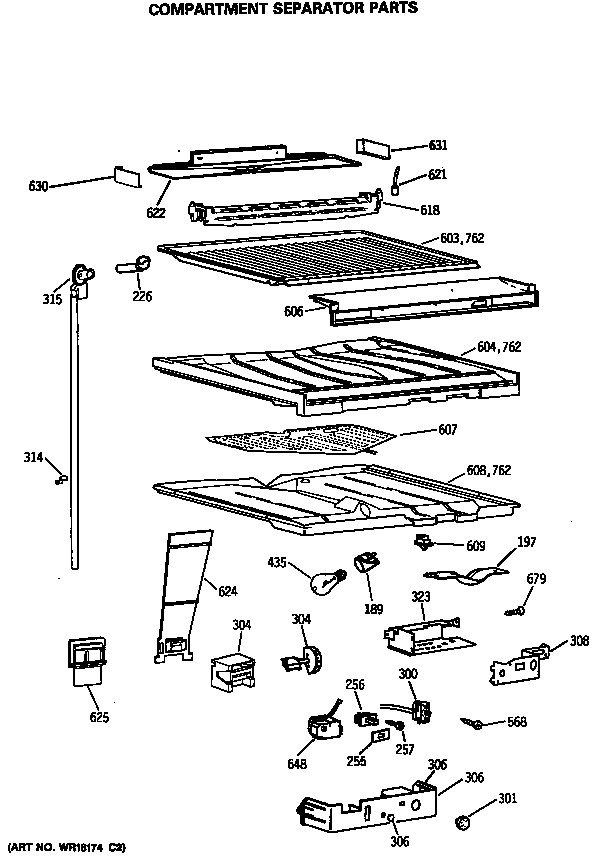 Compartment separator parts