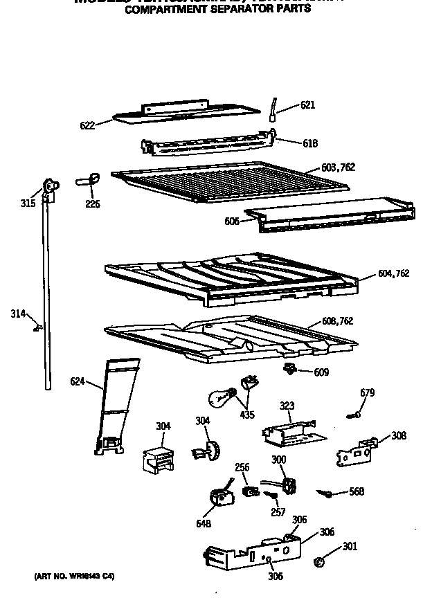 Compartment separator parts