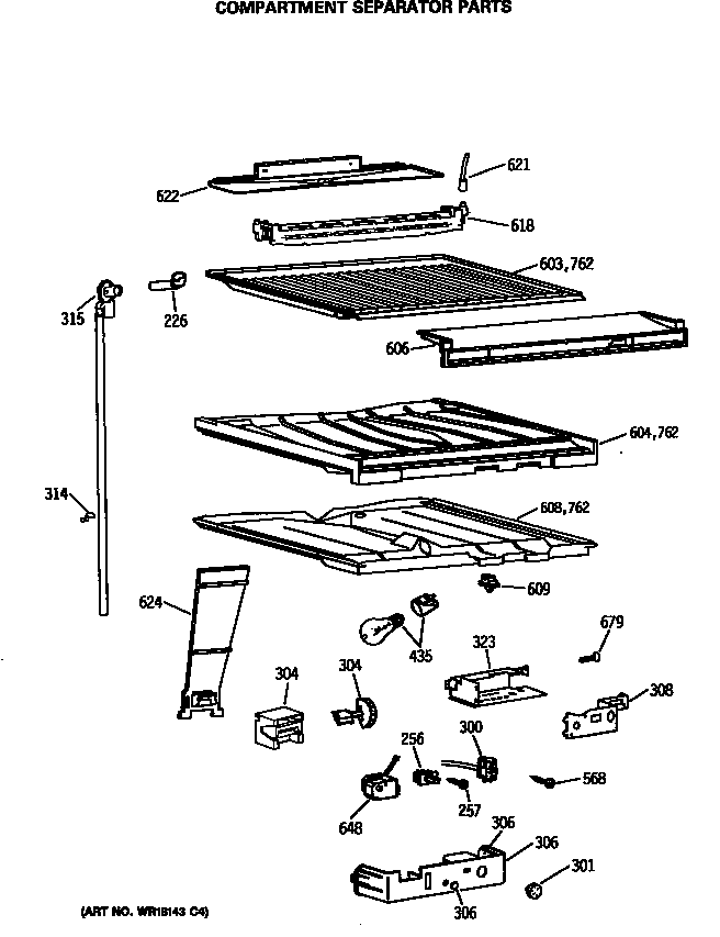 Compartment separator parts