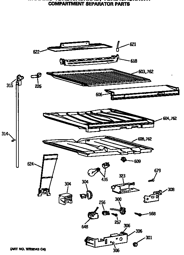 Compartment separator parts