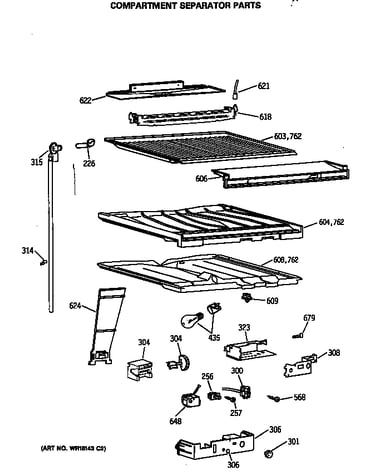 Compartment separator parts
