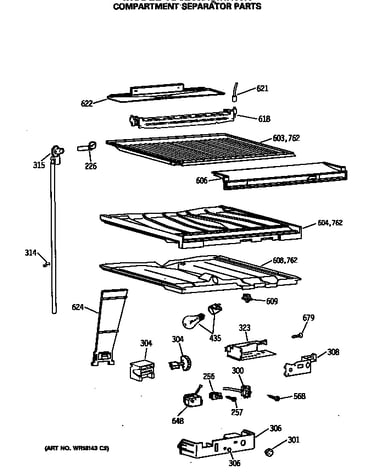 Compartment separator parts