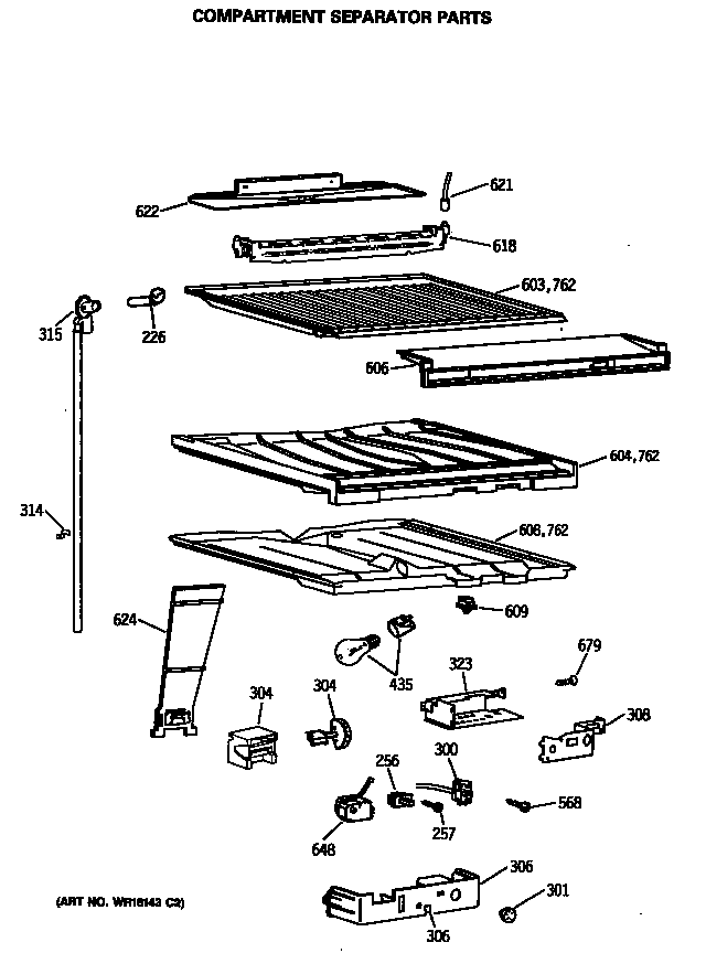 Compartment separator parts