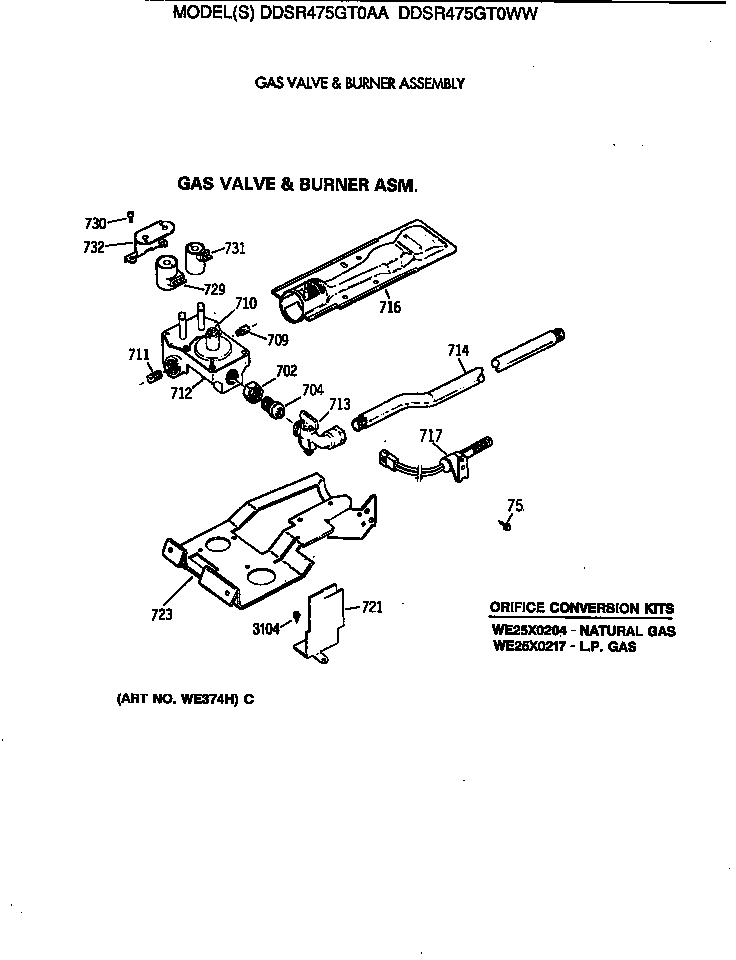 GAS VALVE & BURNER ASSEMBLY