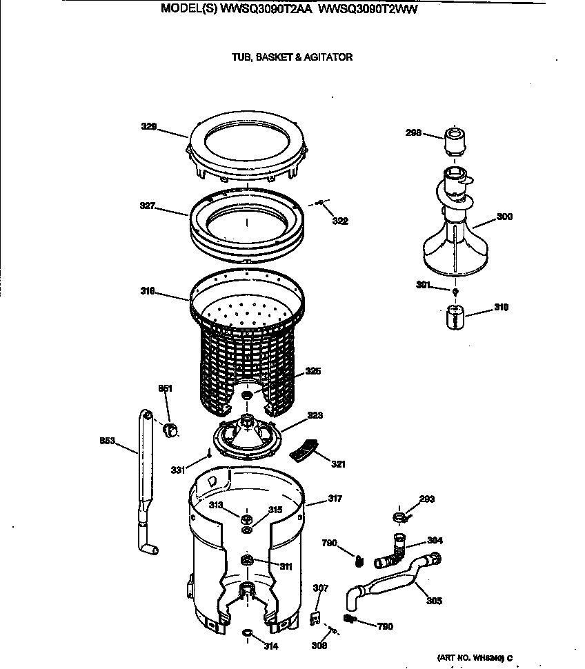 Tub, basket & agitator