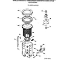 GE WWXR4100T2AA tub, basket & agitator diagram