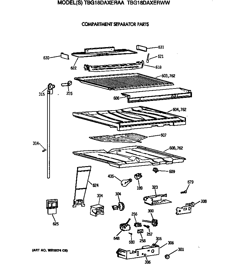 Compartment separator parts