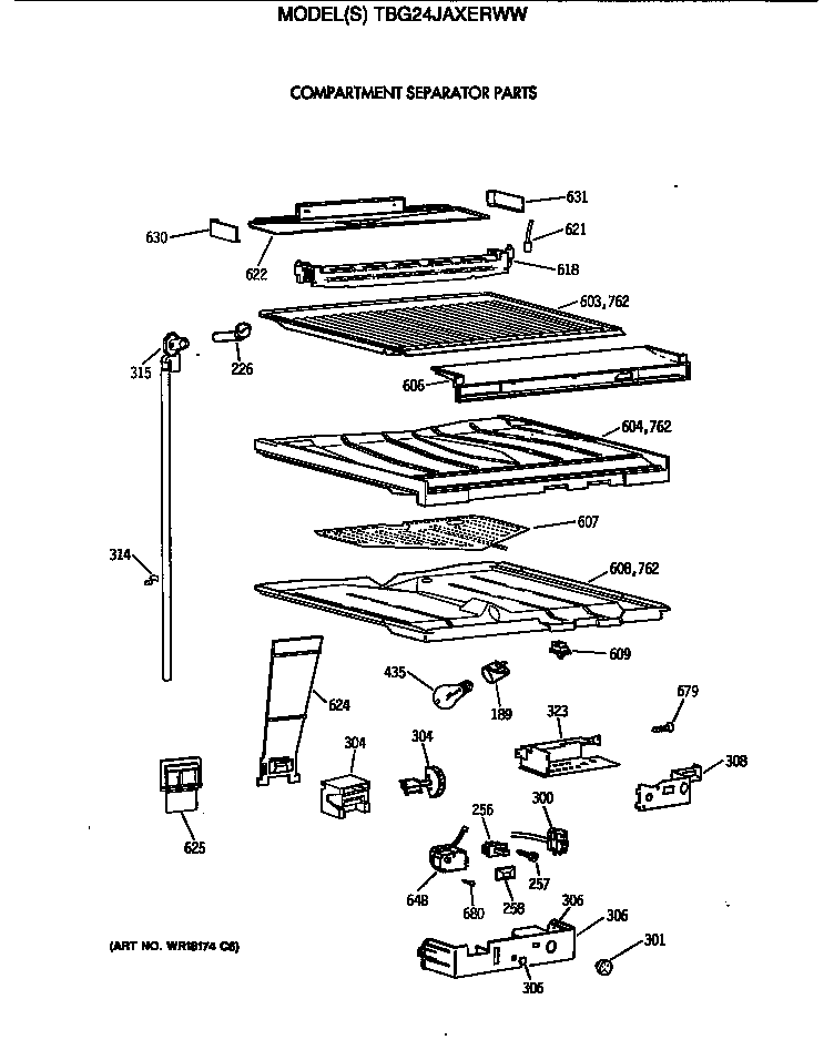 Compartment separator parts