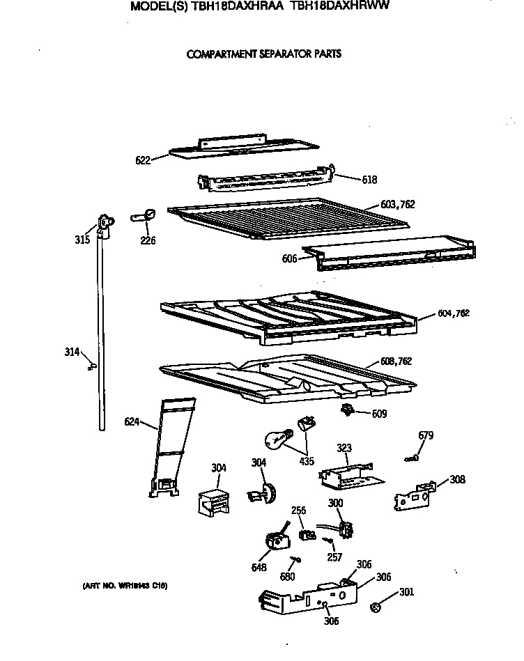 Compartment separator parts