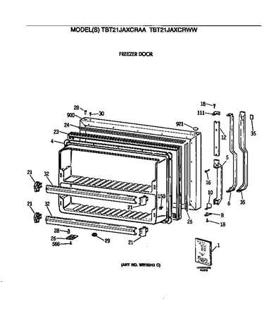 Freezer door