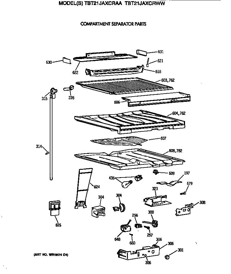 Compartment separator parts