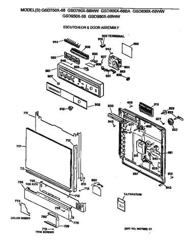 Escutcheon & door assembly