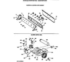 GE DDSR475ET0AA backsplash, blower & drive assembly diagram