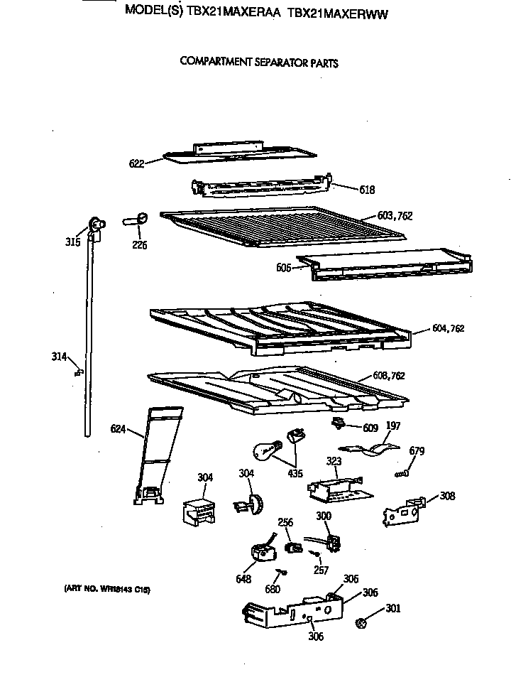 Compartment separator parts