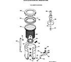GE WPSQ4160T2AA tub, basket & agitator diagram