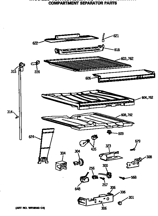 Compartment separator parts