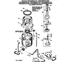 GE WWA8955SALAA tub, basket & agitator diagram