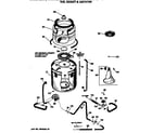 GE WWA3657SALHA tub, basket & agitator diagram