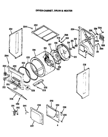 Dryer-cabinet, drum & heater