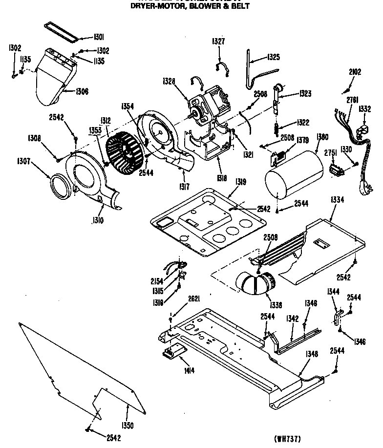 DRYER-MOTOR, BLOWER & BELT