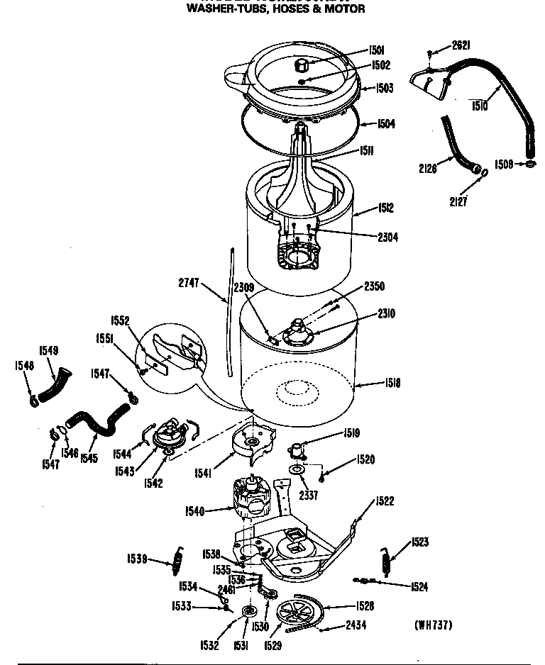 WASHER-TUBS, HOSES & MOTOR