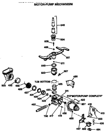 Motor-pump mechanism
