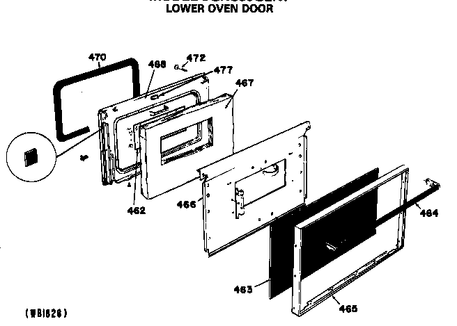Lower oven door