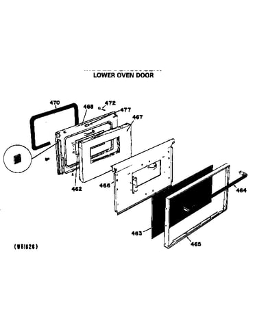 Lower oven door