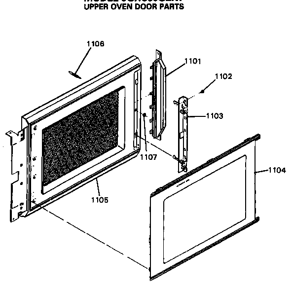 Upper oven door parts