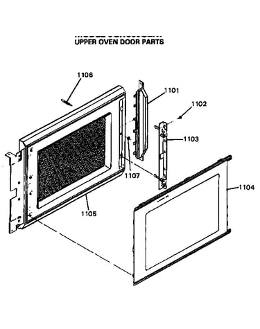 Upper oven door parts