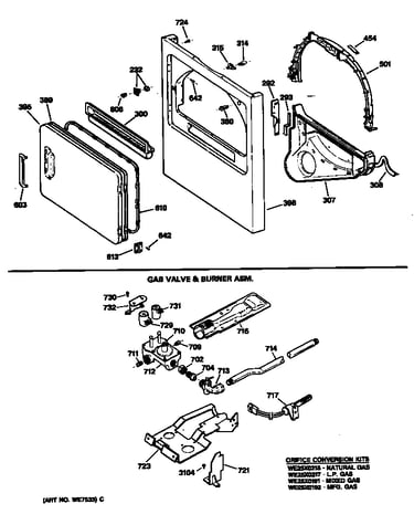 Gas valve & burner asm.