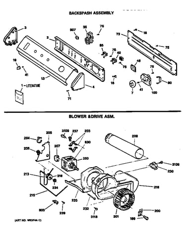 Backspash assembly