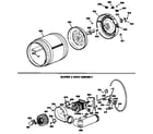 GE DDC5400SBLWH blower & drive assembly diagram
