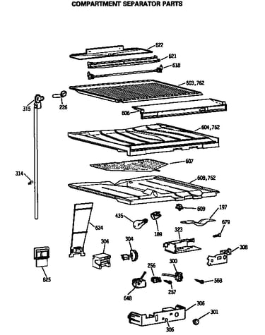 Compartment separator parts