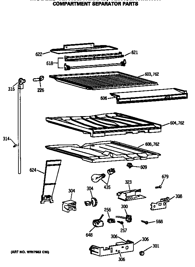 Compartment separator parts