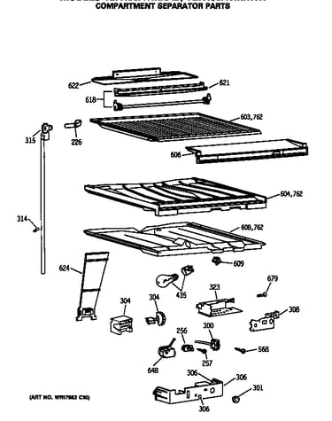 Compartment separator parts