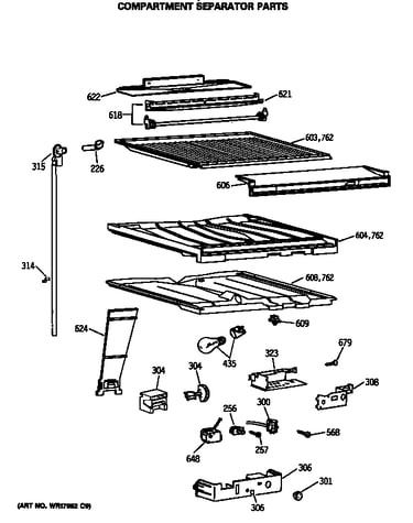 Compartment separator parts
