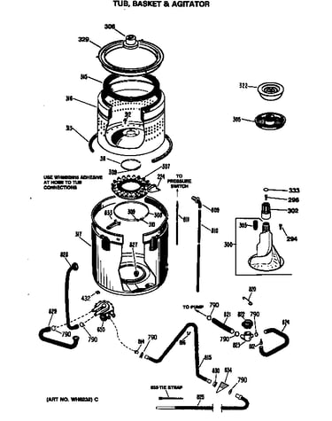 Tub, basket & agitator