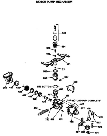 Motor-pump mechanism