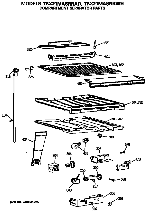 Compartment separator parts